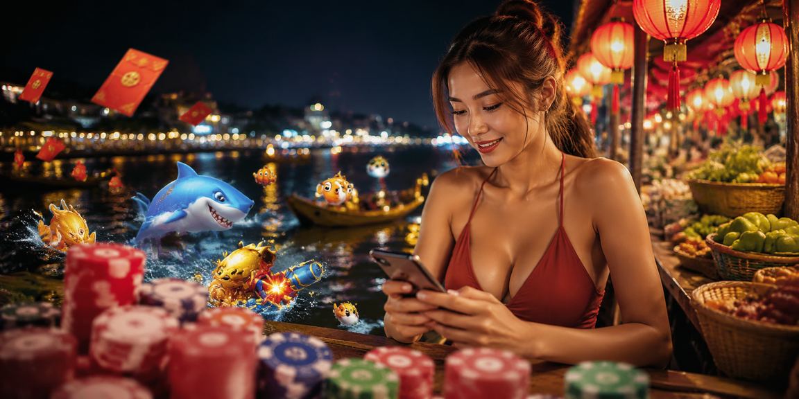 Cảnh chợ đêm miền Tây sông nước – người dùng vùng Mekong trải nghiệm giải trí trực tuyến